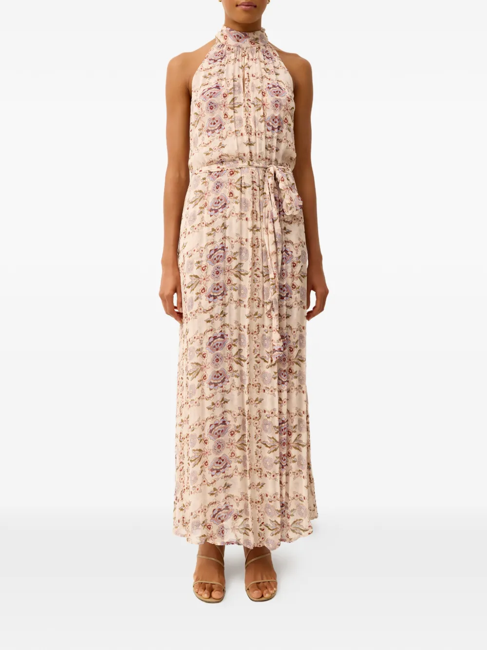  Marie Oliver Penelope Floral Drawstring Dress - Neutrals 