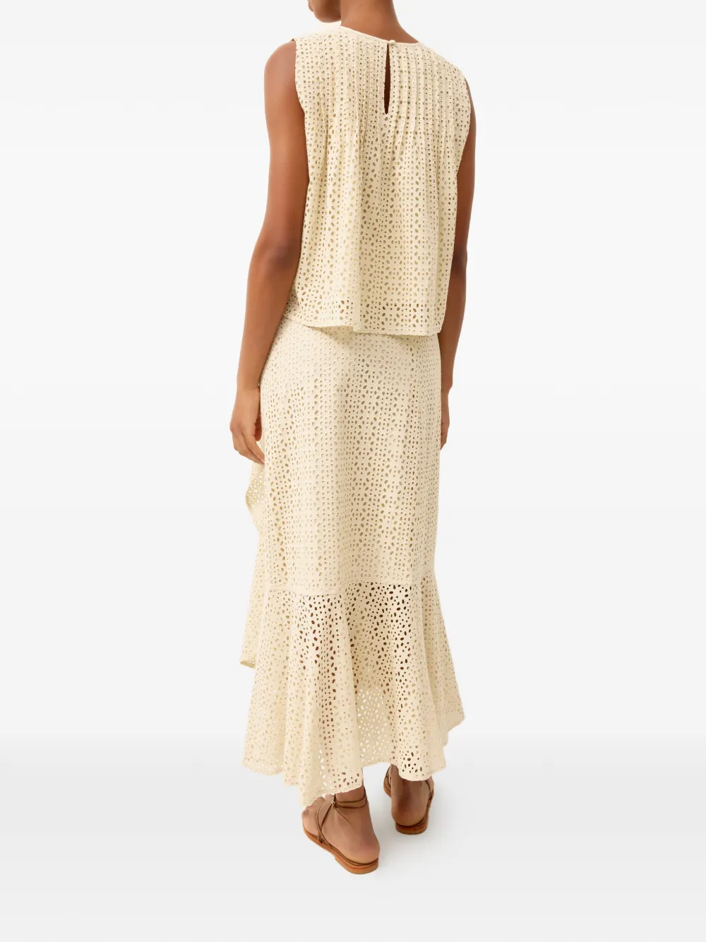  Marie Oliver Teresa Eyelet Tie Skirt - Neutrals 
