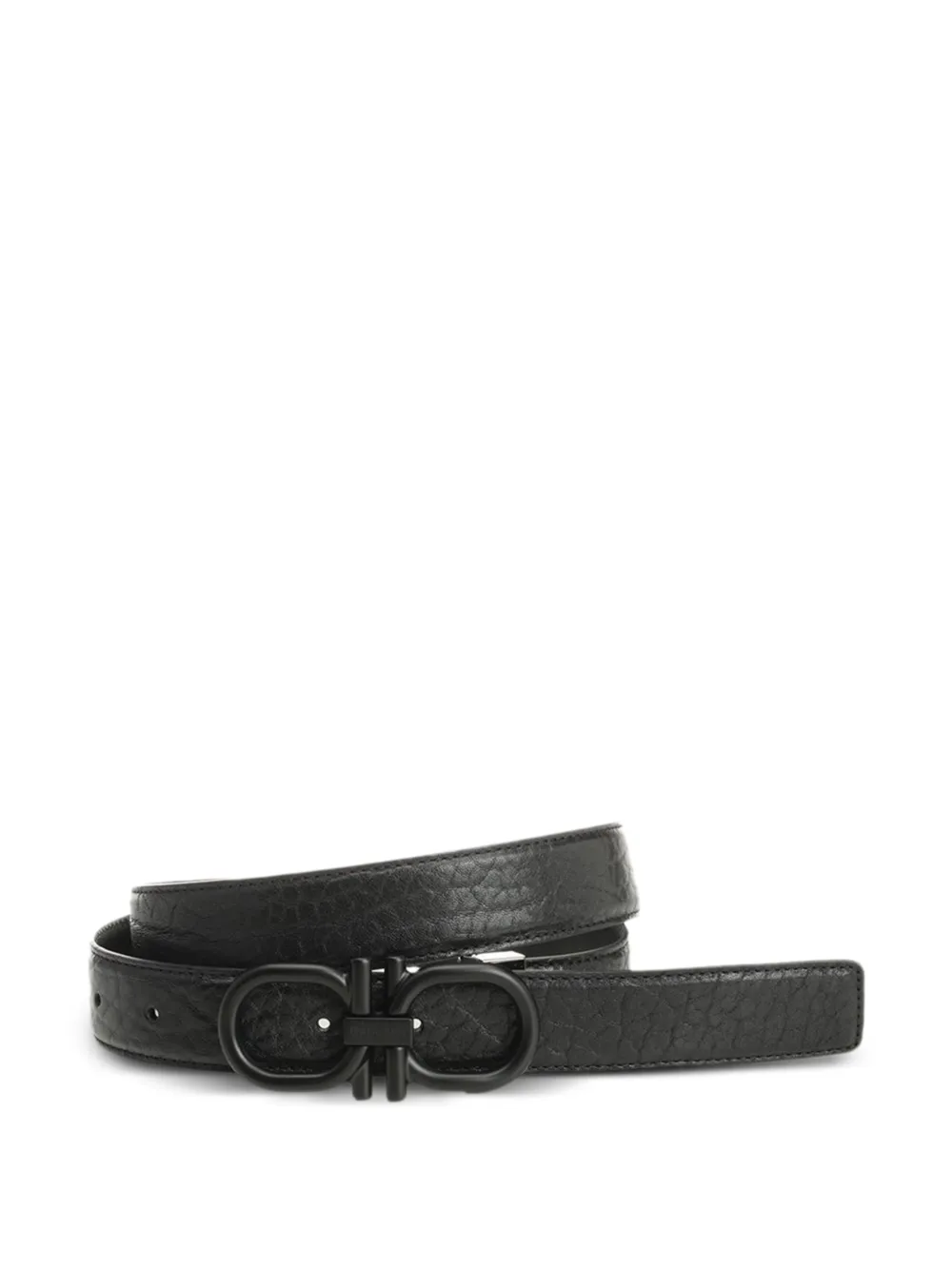 Ferragamo Gancini pebbled leather belt - Black