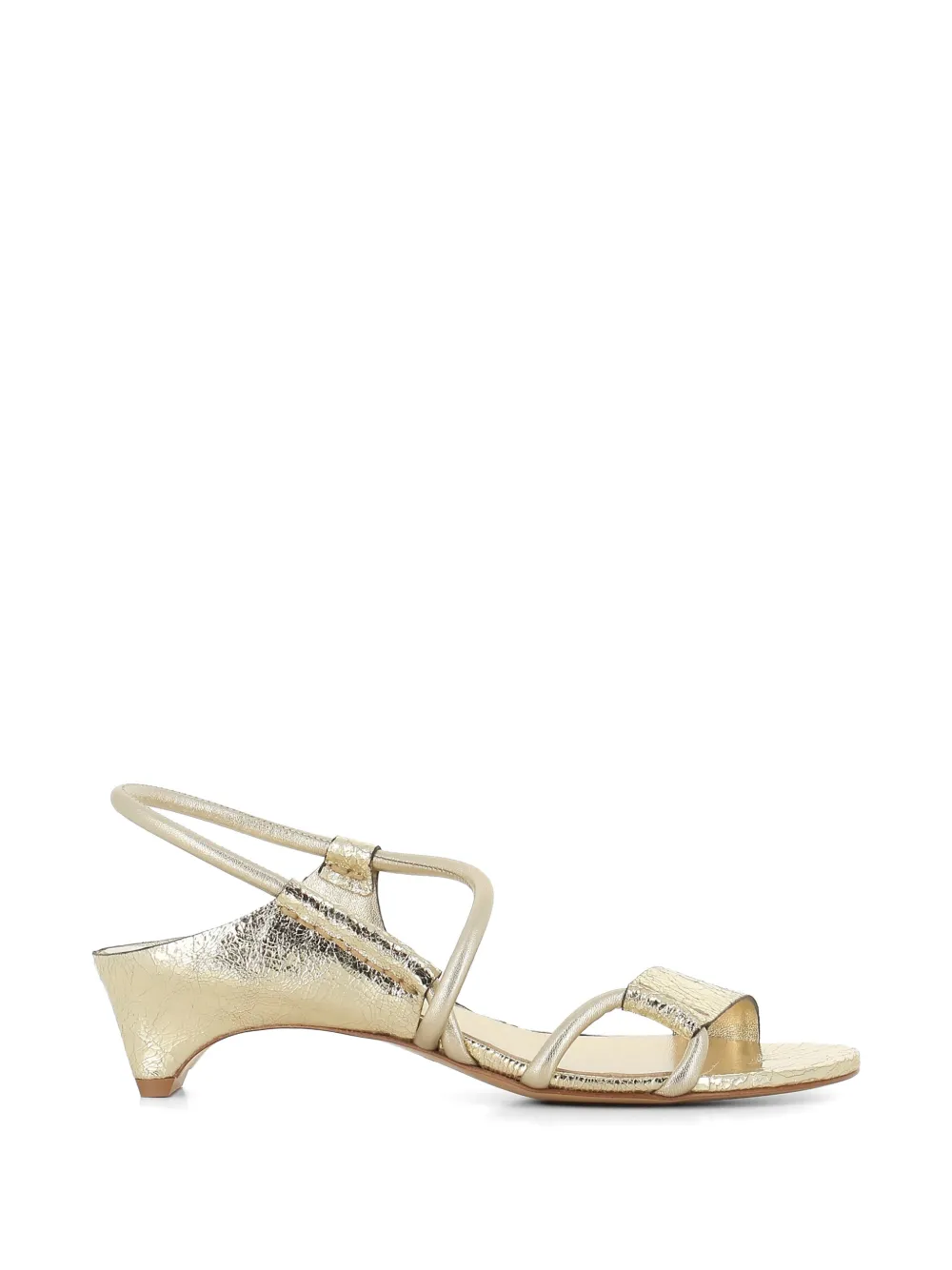 Del Carlo Del Carlo crackled strap sandals - Oro
