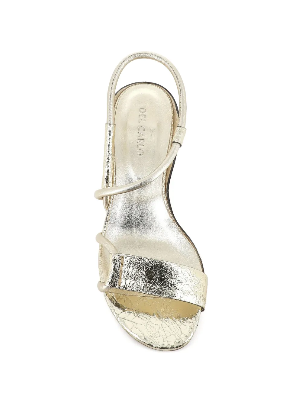 Del Carlo crackled strap sandals Goud