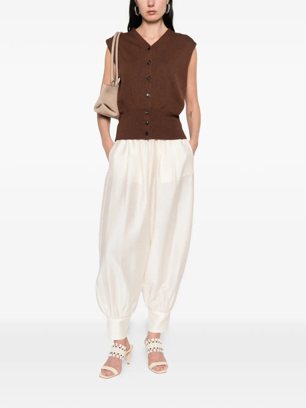  Cordera Elasticated Sarouel Trousers - Neutrals 