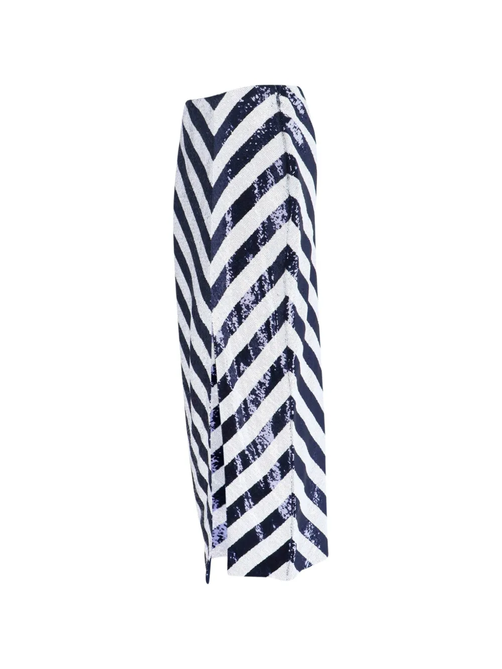 Striped Sequinned Midi Skirt