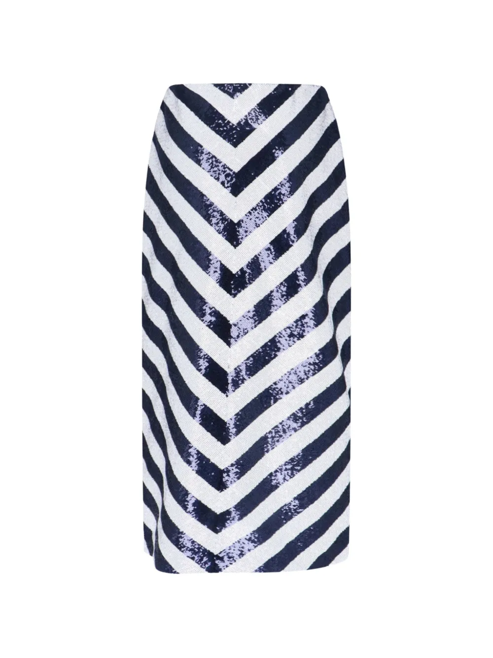 Striped Sequinned Midi Skirt