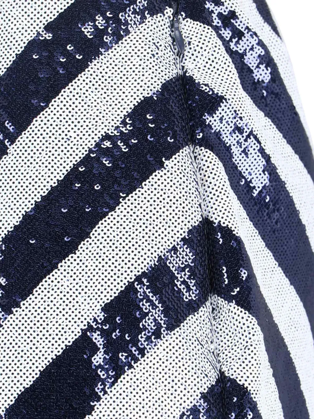 Striped Sequinned Midi Skirt