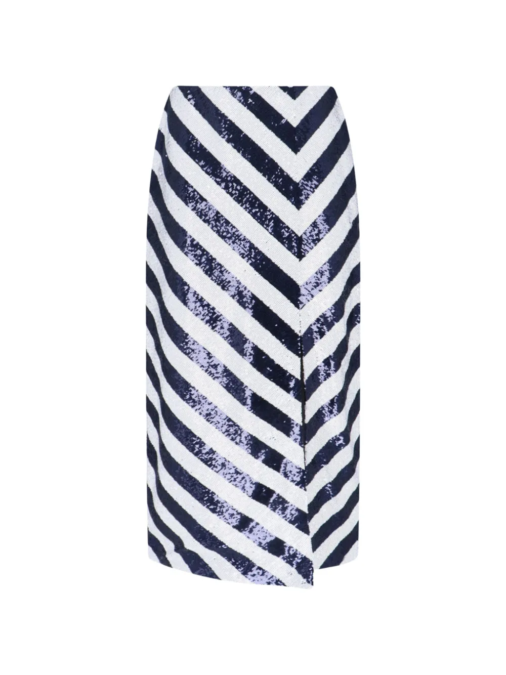 Lauren Ralph Lauren striped sequinned midi skirt - Blu