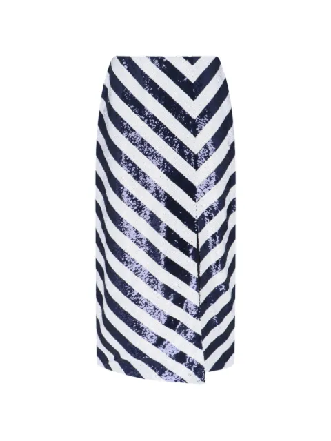 Lauren Ralph Lauren — striped sequinned midi skirt