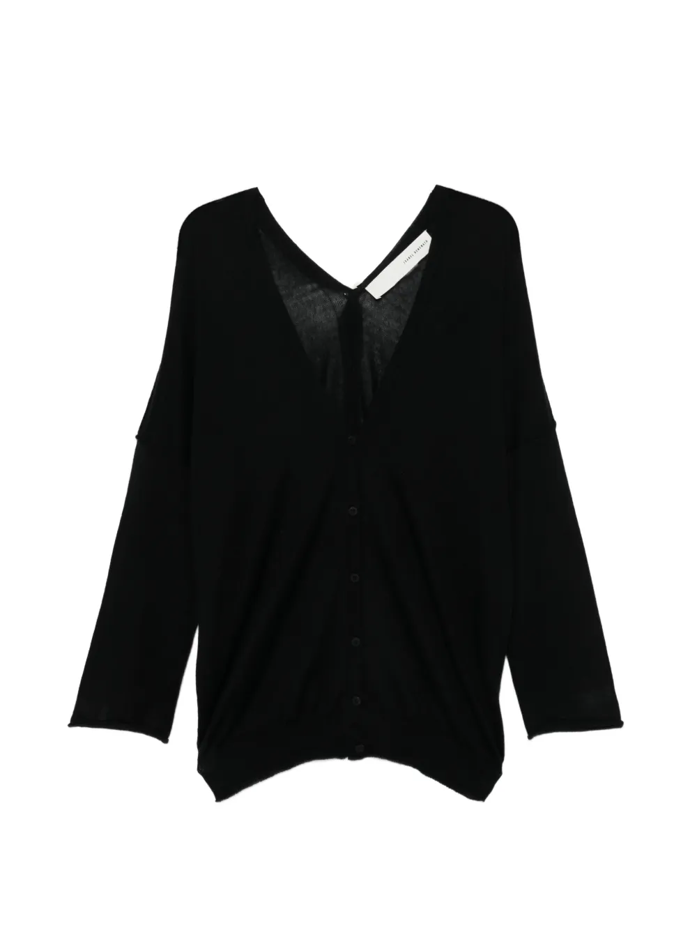 Isabel Benenato V-neck buttoned cardigan - Black