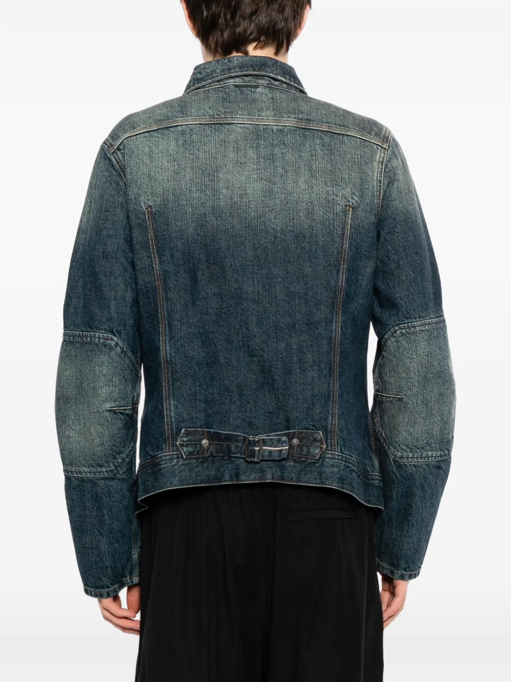 G-Star RAW Denim jack met klepzakken op de borst Blauw