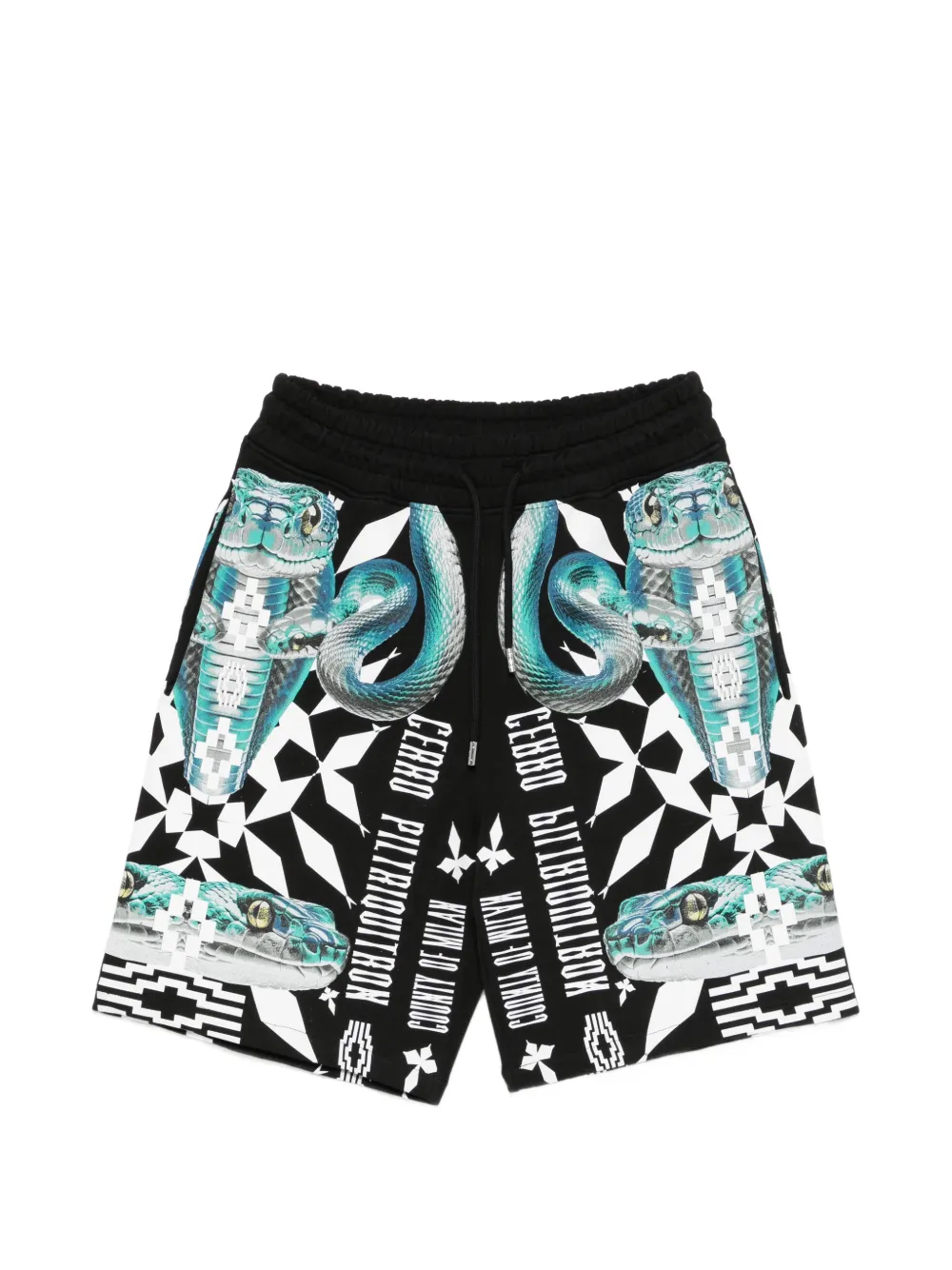 COUNTY OF MILAN Shorts mit Schlangenprint - Schwarz