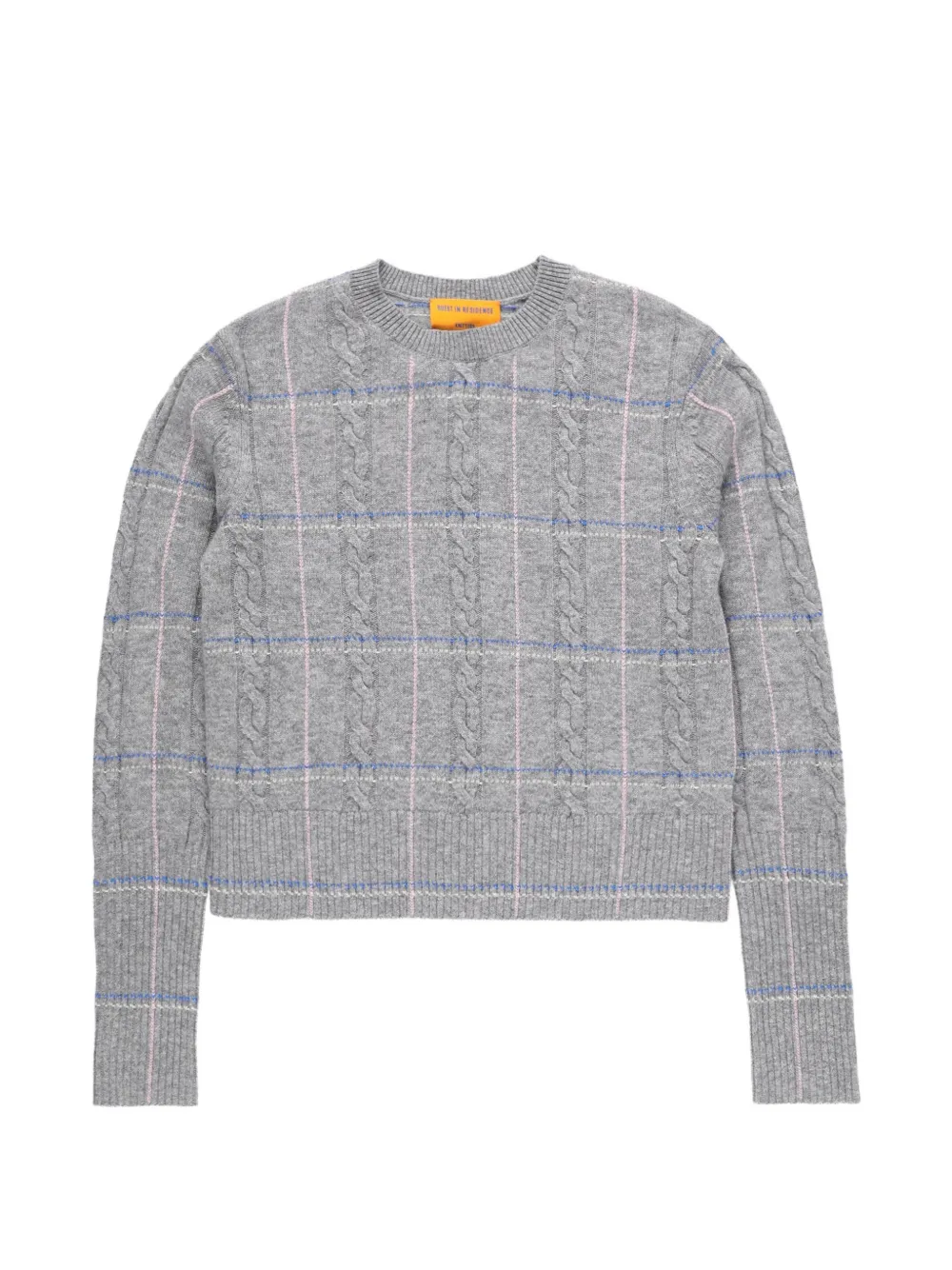Guest In Residence check crew jumper - Grigio