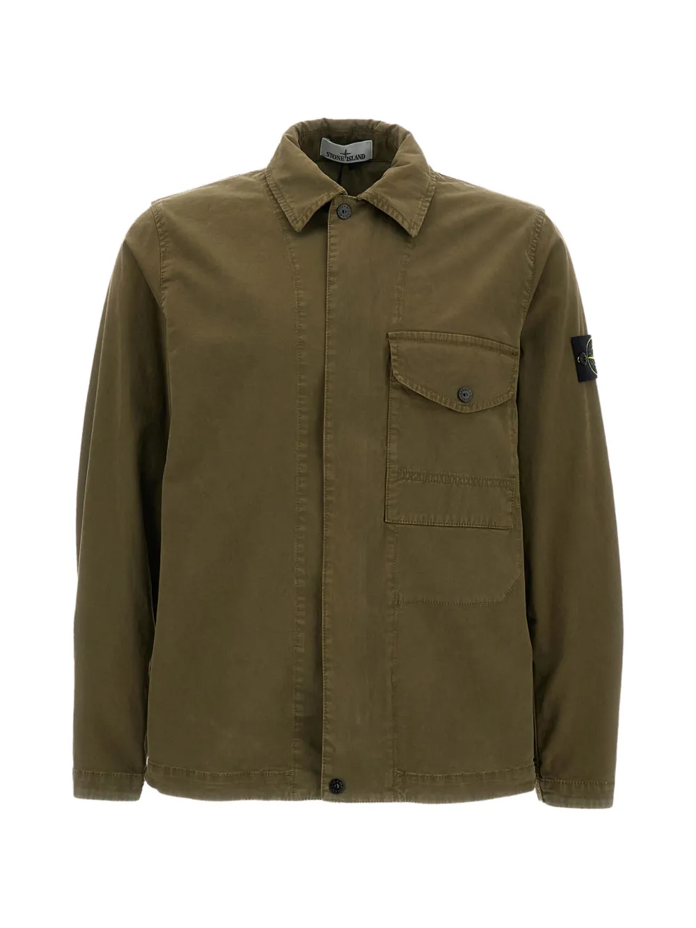 Stone Island bellows pocket badge shirt - White
