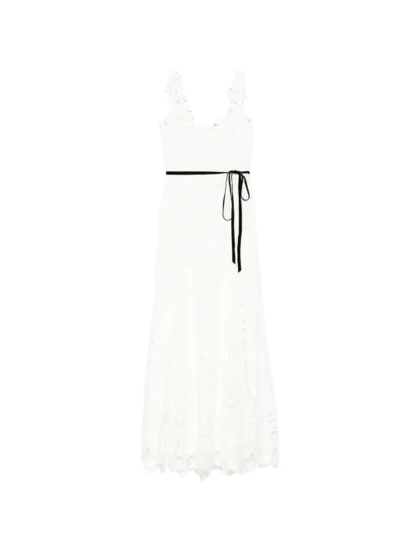 alice and olivia white maxi dress SHANTELLA TIERED BUTTON FRONT MAXI DRESS in OFF WHITE
