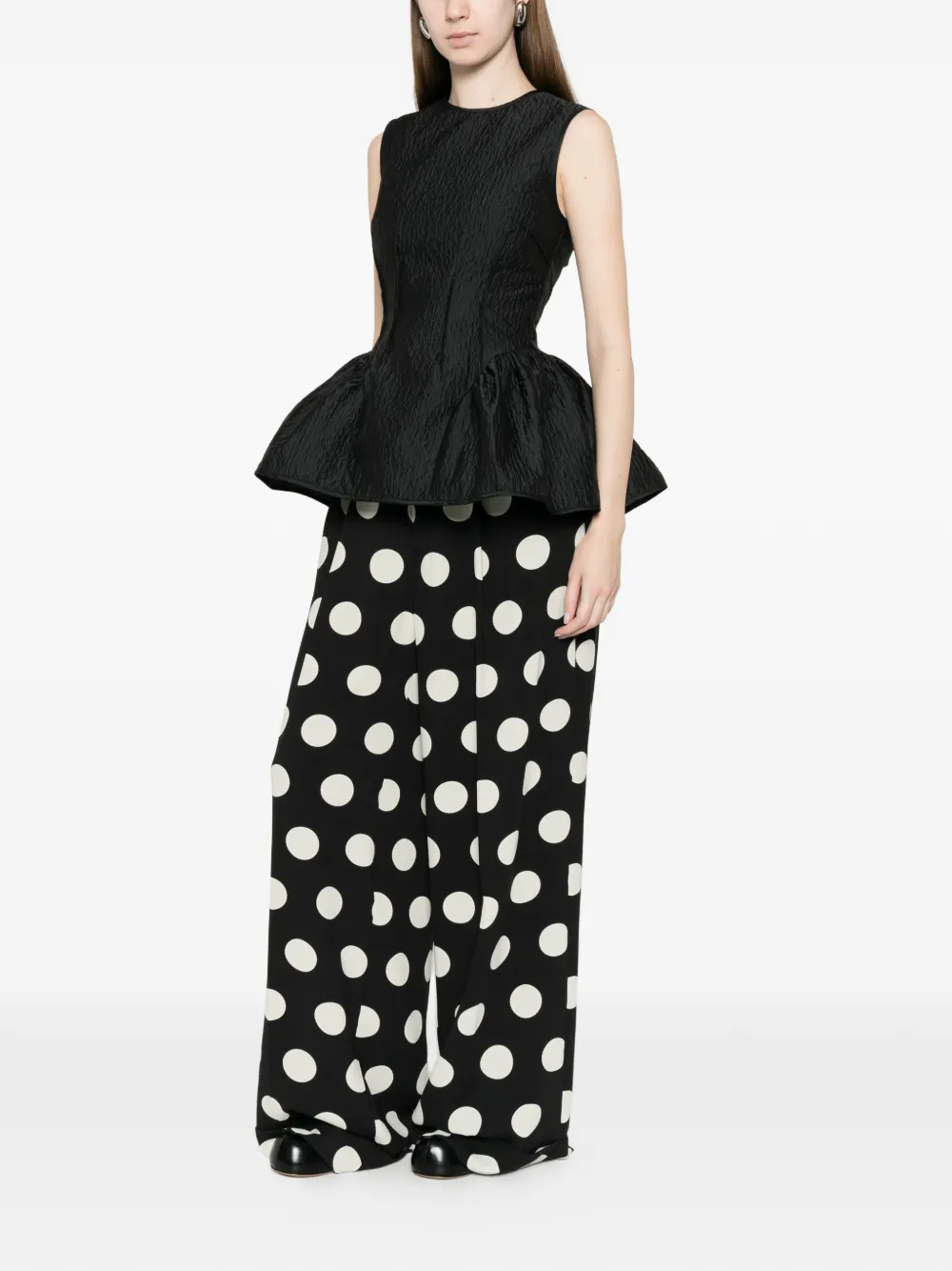 Cecilie Bahnsen Cbdaimi top met peplum-design en textuur Zwart