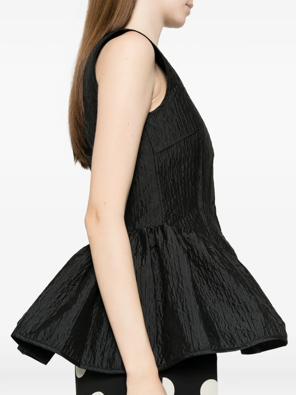 Cecilie Bahnsen Cbdaimi top met peplum-design en textuur Zwart