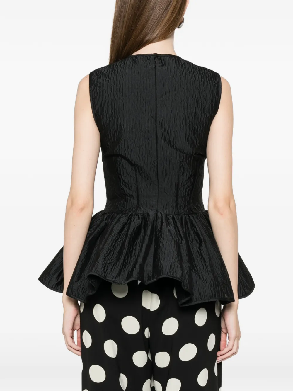 Cecilie Bahnsen Cbdaimi top met peplum-design en textuur Zwart