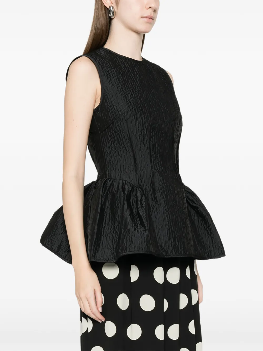 Cecilie Bahnsen Cbdaimi top met peplum-design en textuur Zwart
