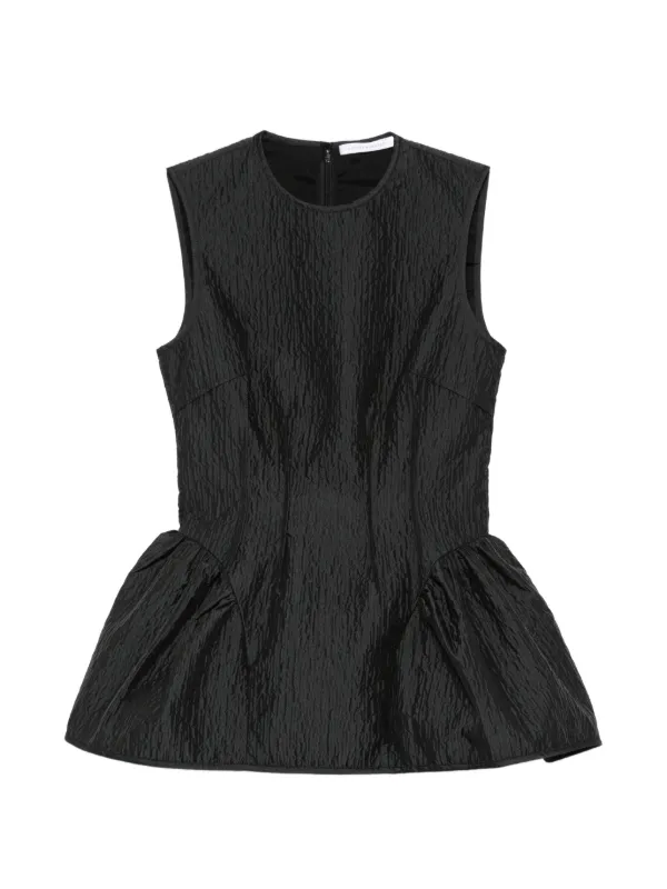 Cecilie Bahnsen Cbdaimi Peplum Texture Top in Black