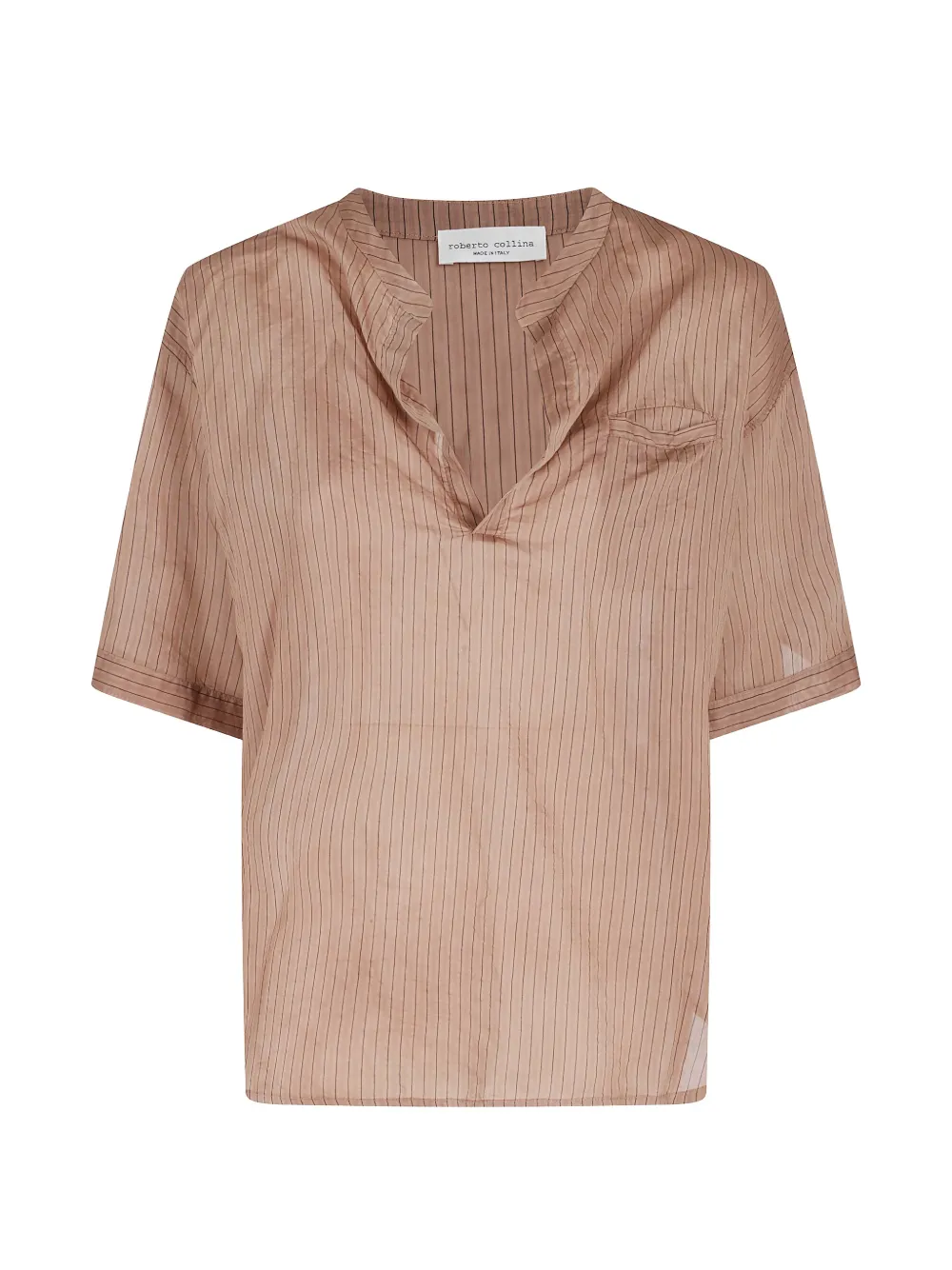 Roberto Collina striped V-neck blouse - Nude