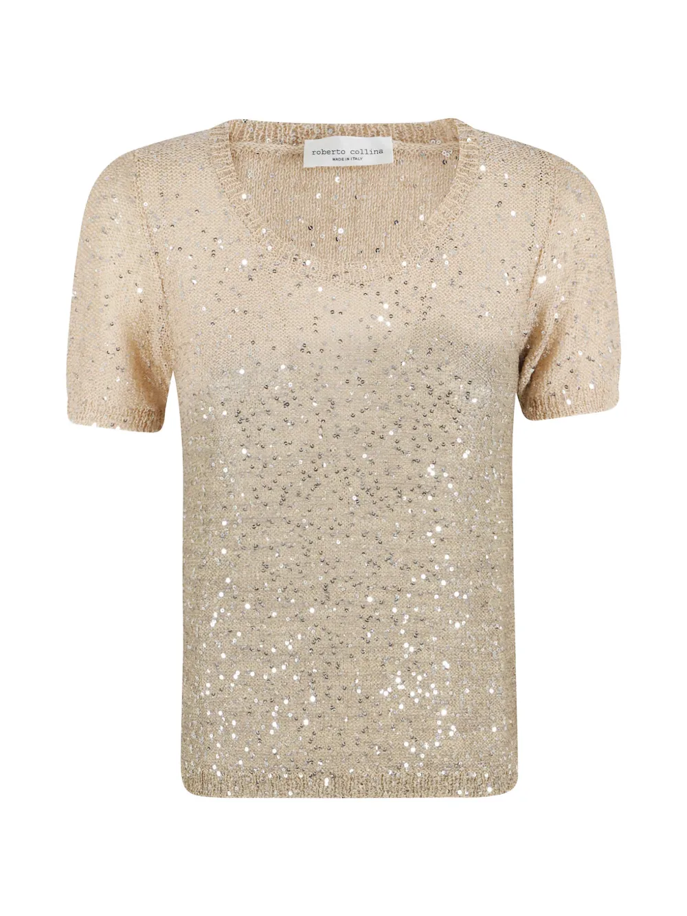 Roberto Collina sequin-embellished T-shirt - Nude