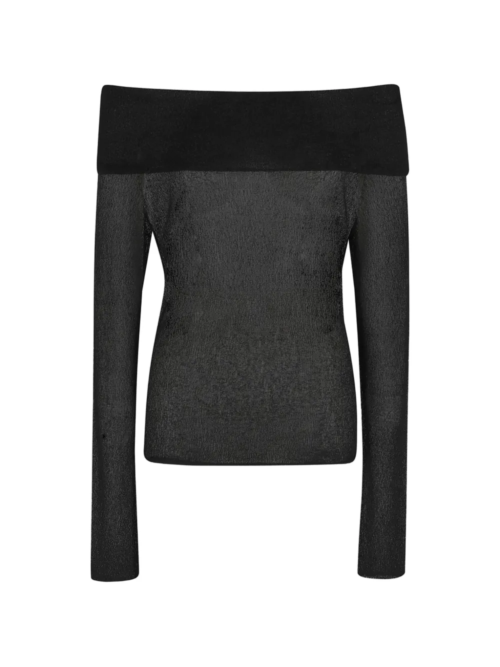 Roberto Collina openwork lace-effect off-the-shoulder sweater - Nero
