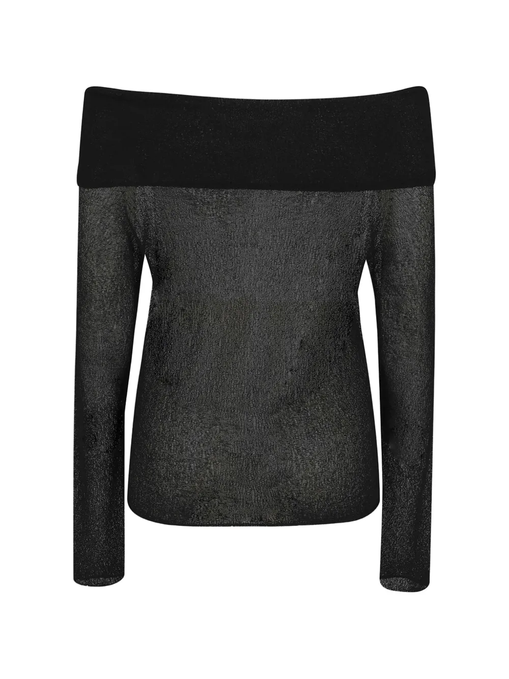 Roberto Collina Openwork off-shoulder trui met kant Zwart