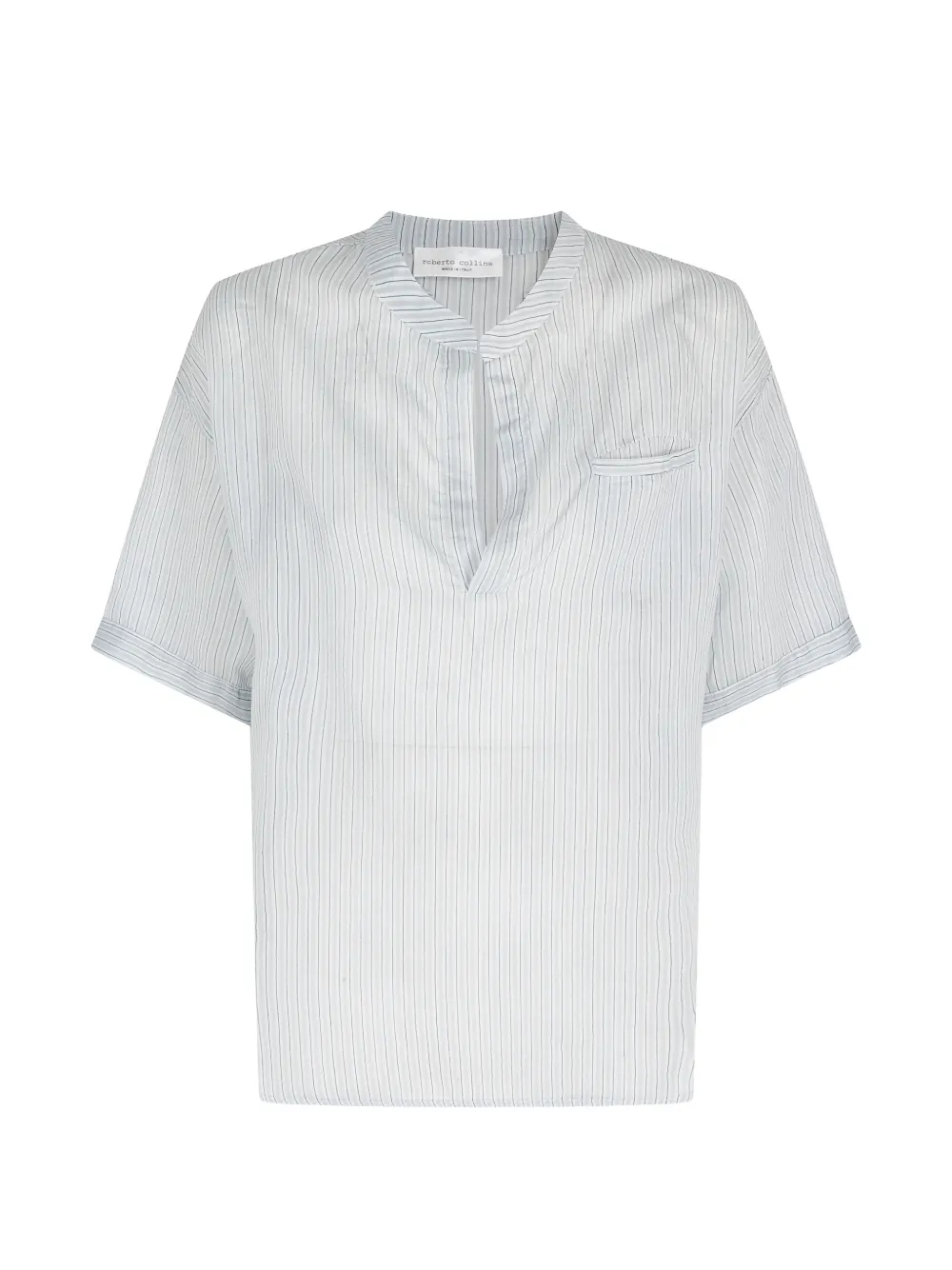 Roberto Collina striped V-neck blouse - Bianco