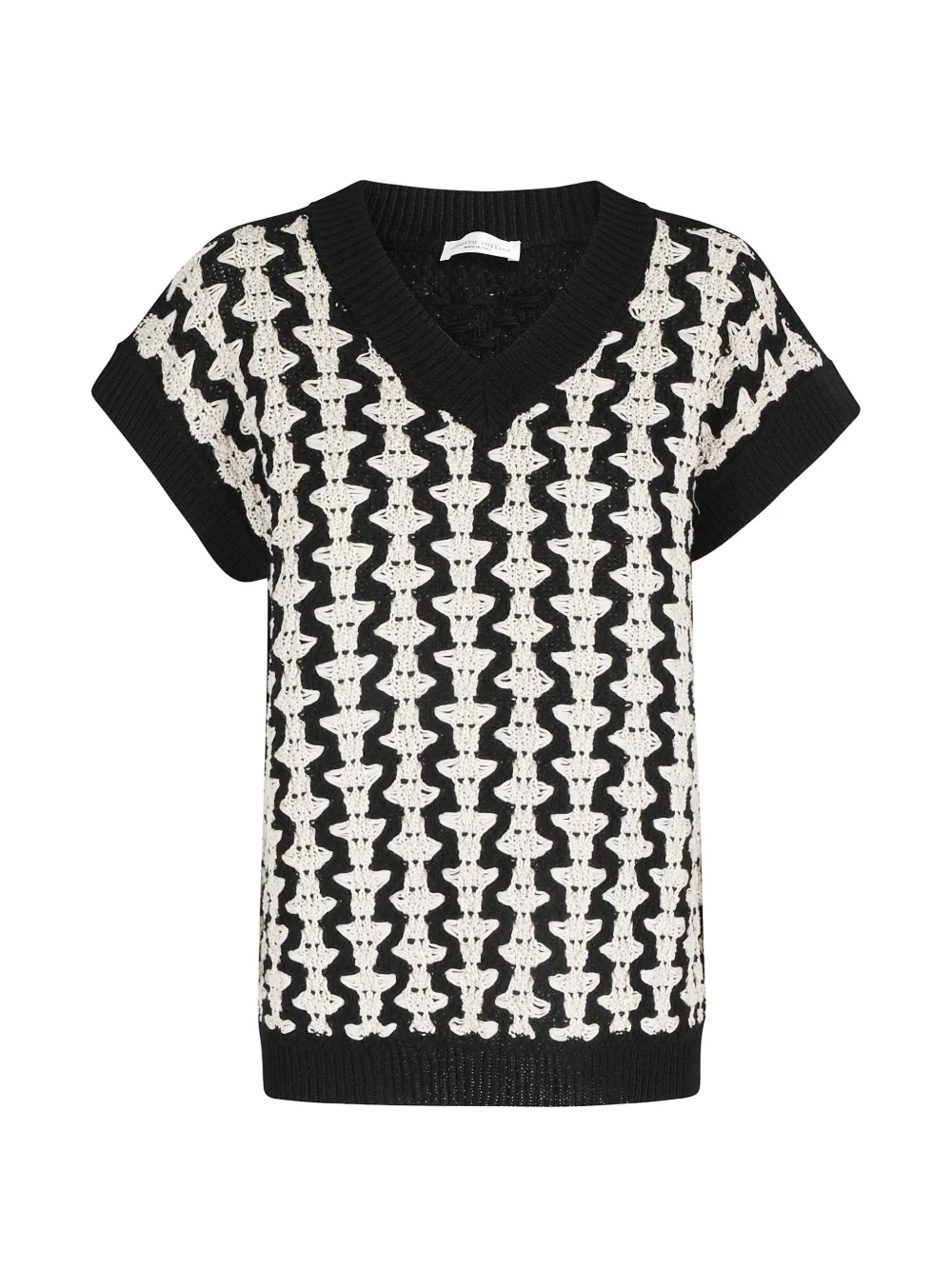 Roberto Collina V-neck patterned sweater - Schwarz