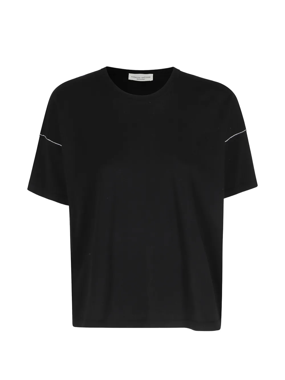 Roberto Collina piping-detail dropped-shoulder T-shirt - Schwarz