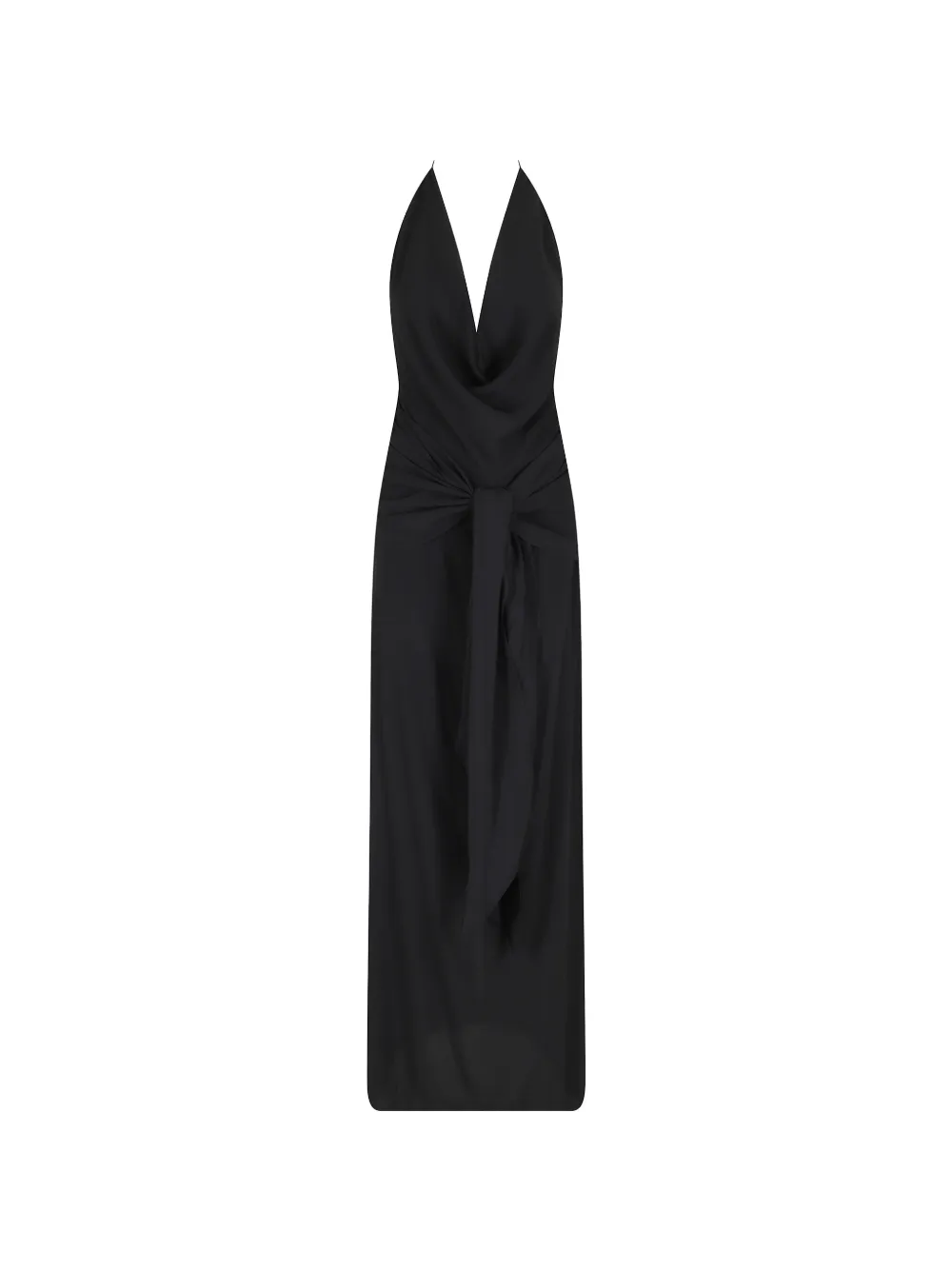 Federica Tosi halterneck wrap-effect dress - Nero