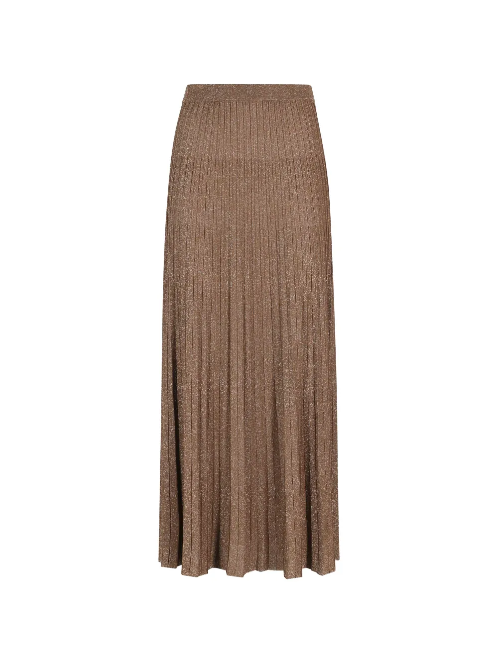 Roberto Collina pleated metallic-effect skirt - Braun