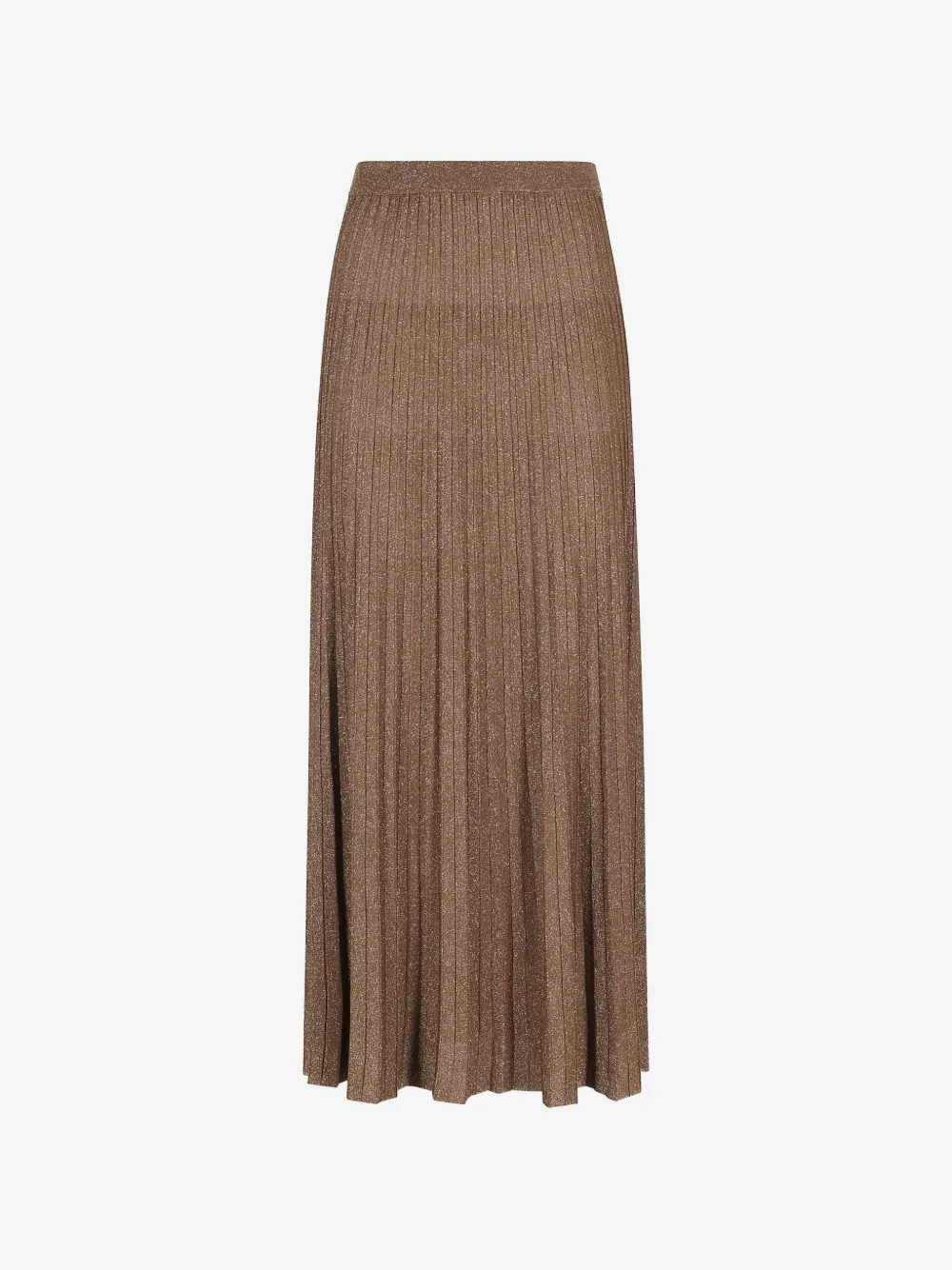 pleated metallic-effect skirt