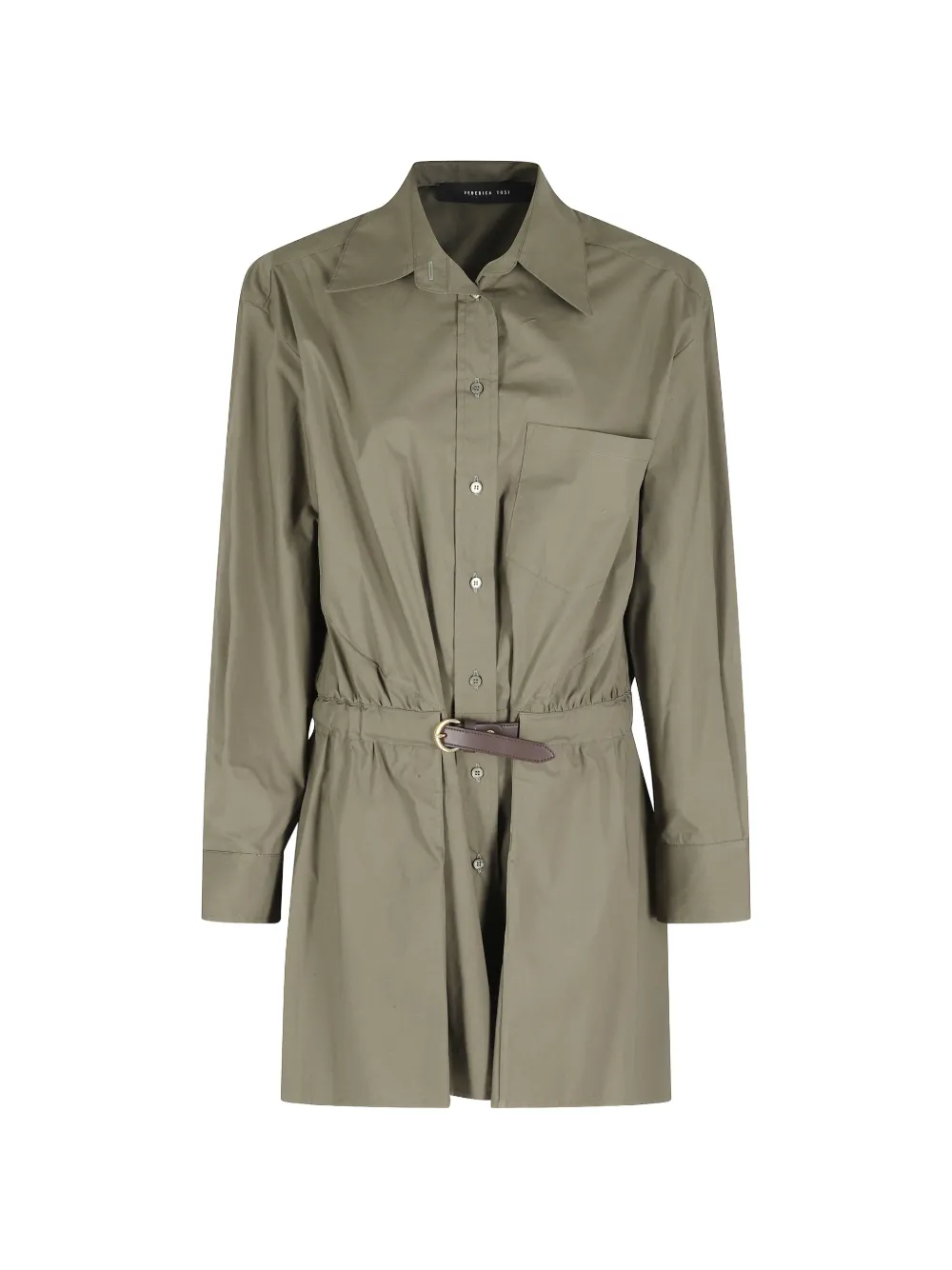 Federica Tosi belted shirt dress - Verde
