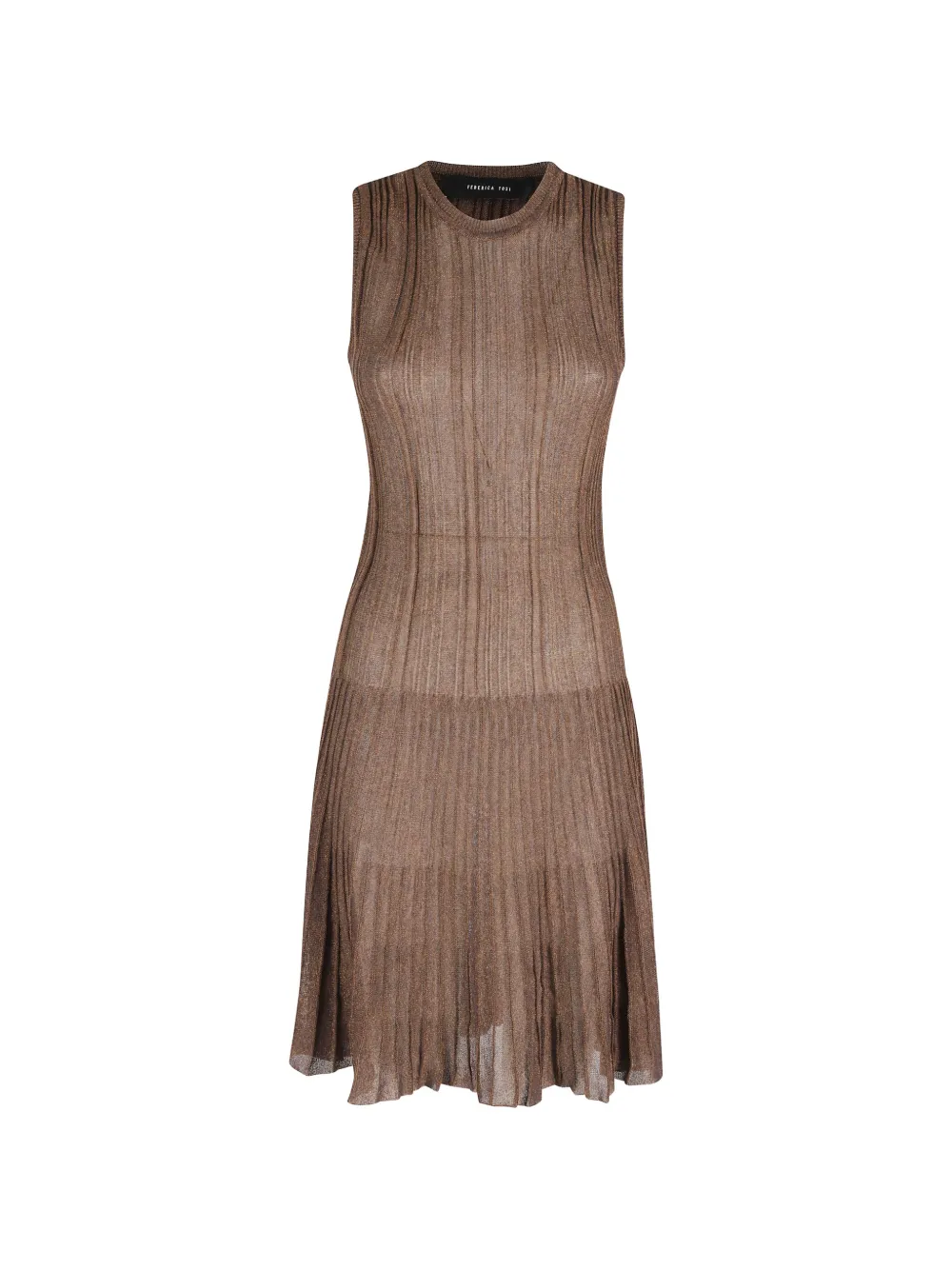Federica Tosi ribbed-knit metallic dress - Marrone