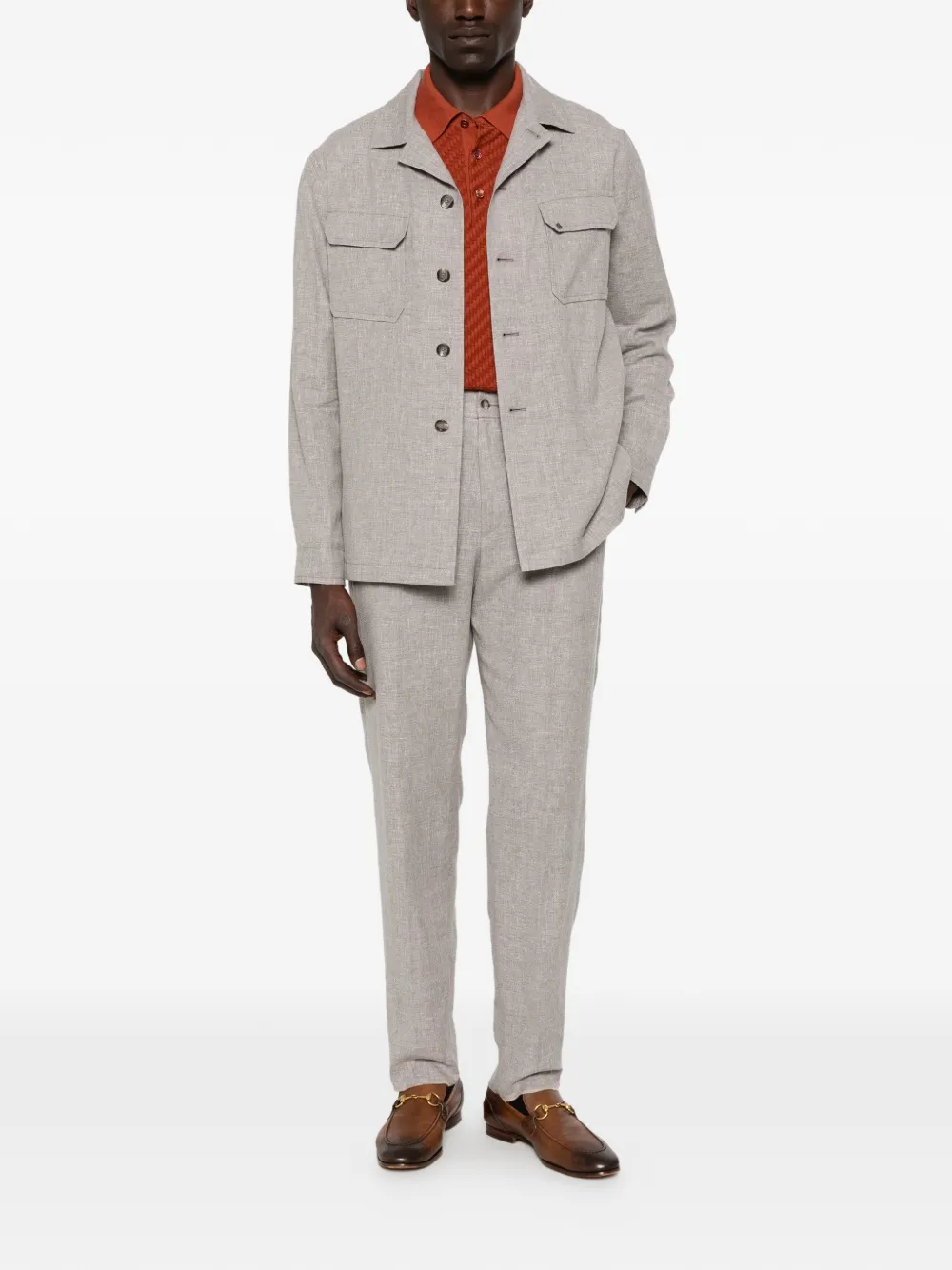 Tagliatore Button-up jack met borstzak Grijs