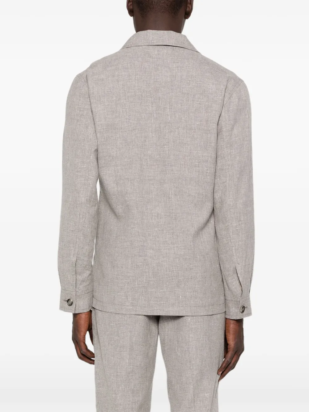 Tagliatore Button-up jack met borstzak Grijs