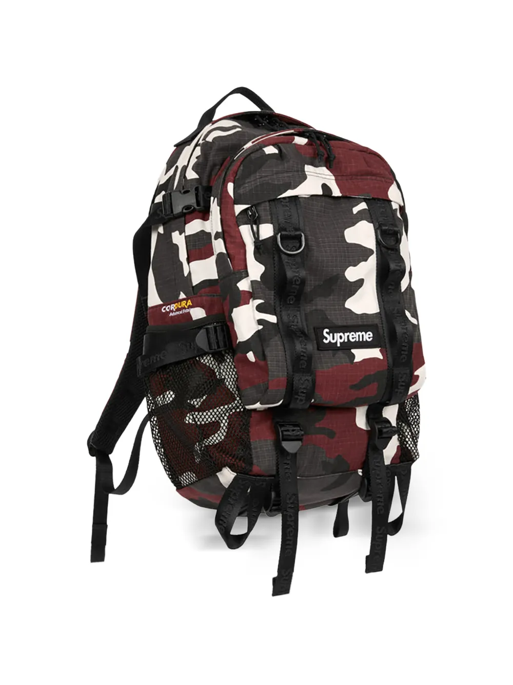  Supreme Logo-detail All-over Pattern Backpack - Red 