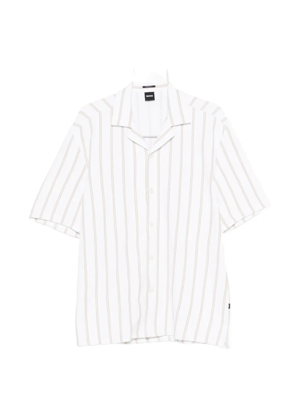 Hugo Boss Stripe-pattern Ribbed Shirt In White