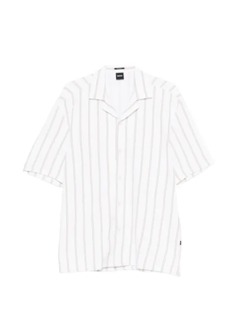 BOSS stripe-pattern ribbed shirt