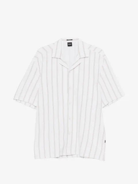 BOSS stripe-pattern ribbed shirt