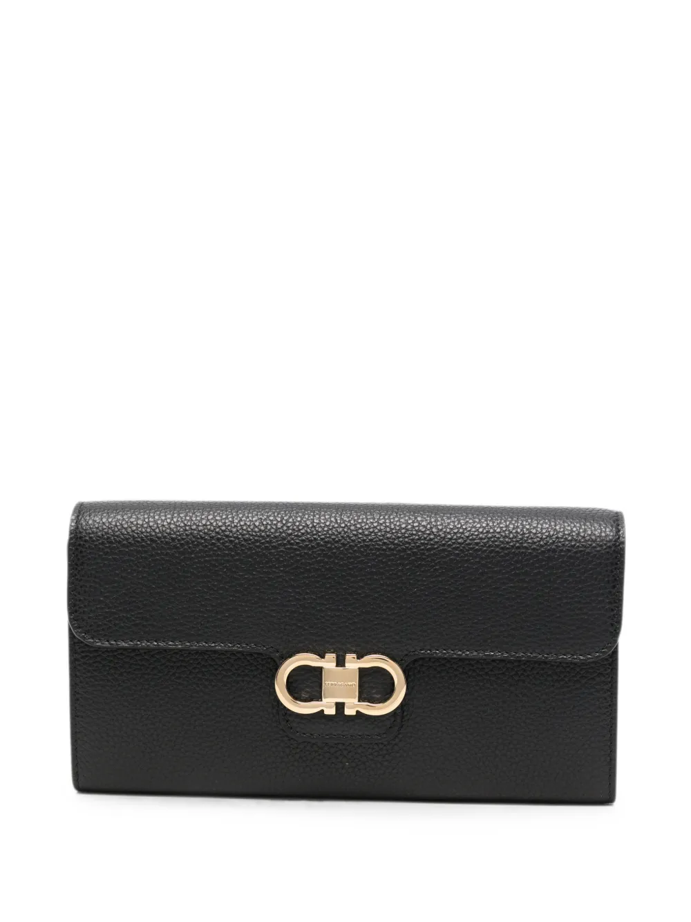 Ferragamo Double Gancini leather clutch bag - Schwarz