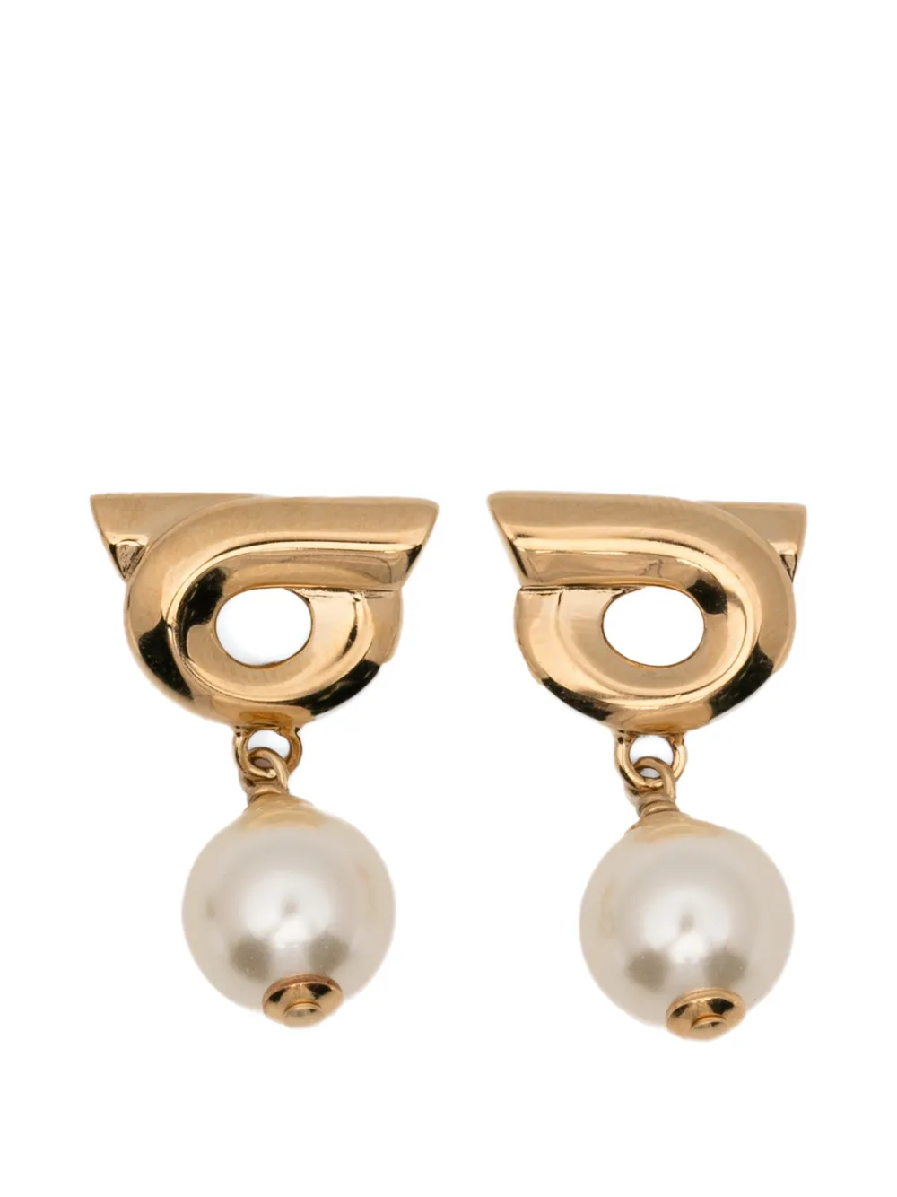 Ferragamo Gancio pearl-drop earrings - Gold