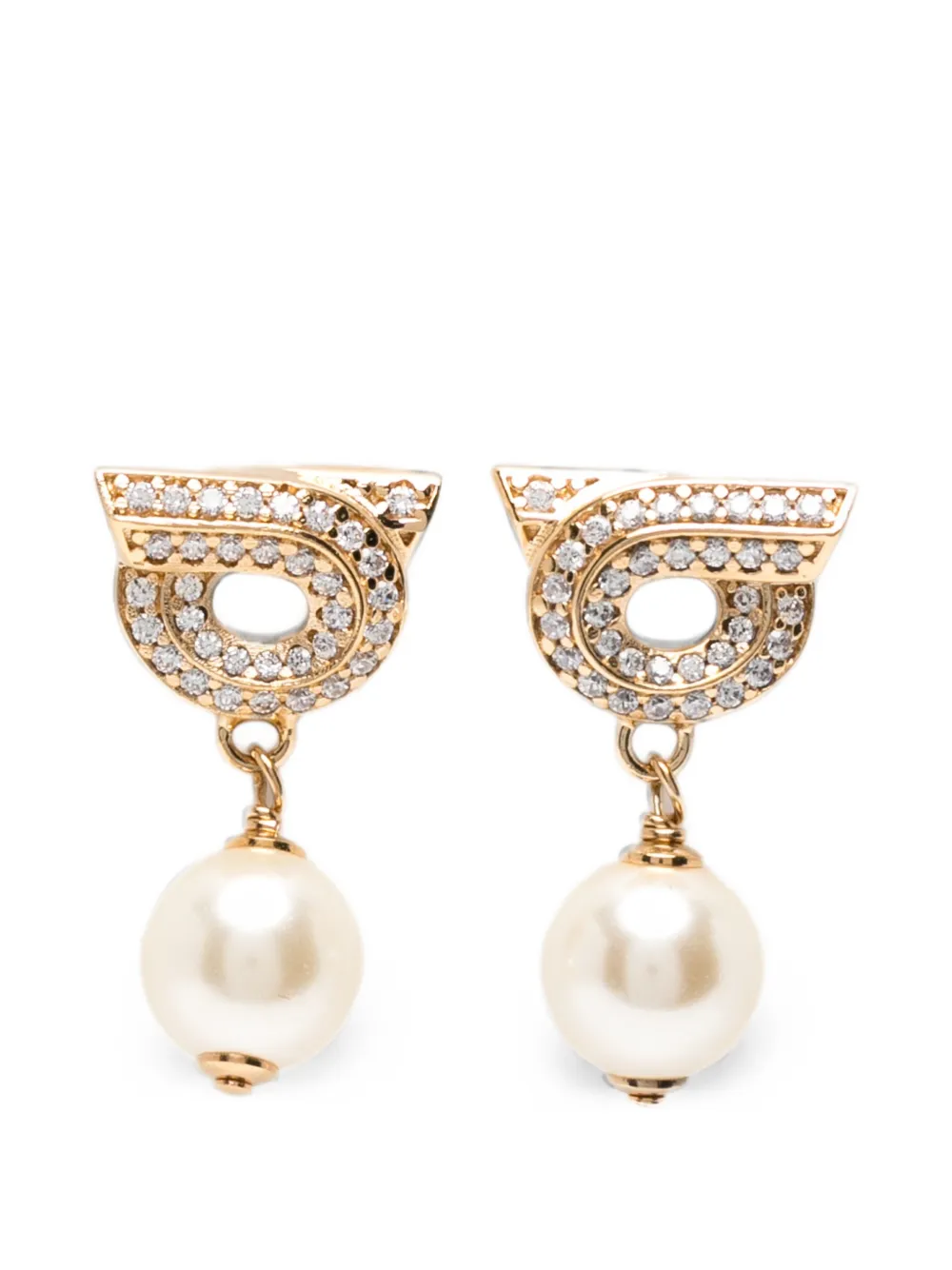 Ferragamo Gancio pearl-drop earrings - Gold