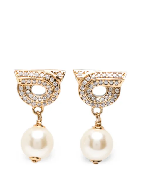 Ferragamo pendientes Gancio con colgante de perla