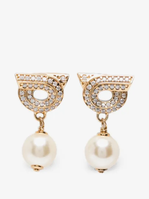 Ferragamo pendientes Gancio con colgante de perla