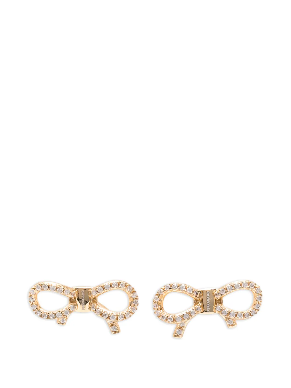 Ferragamo crystal-embellished bow earrings - Oro