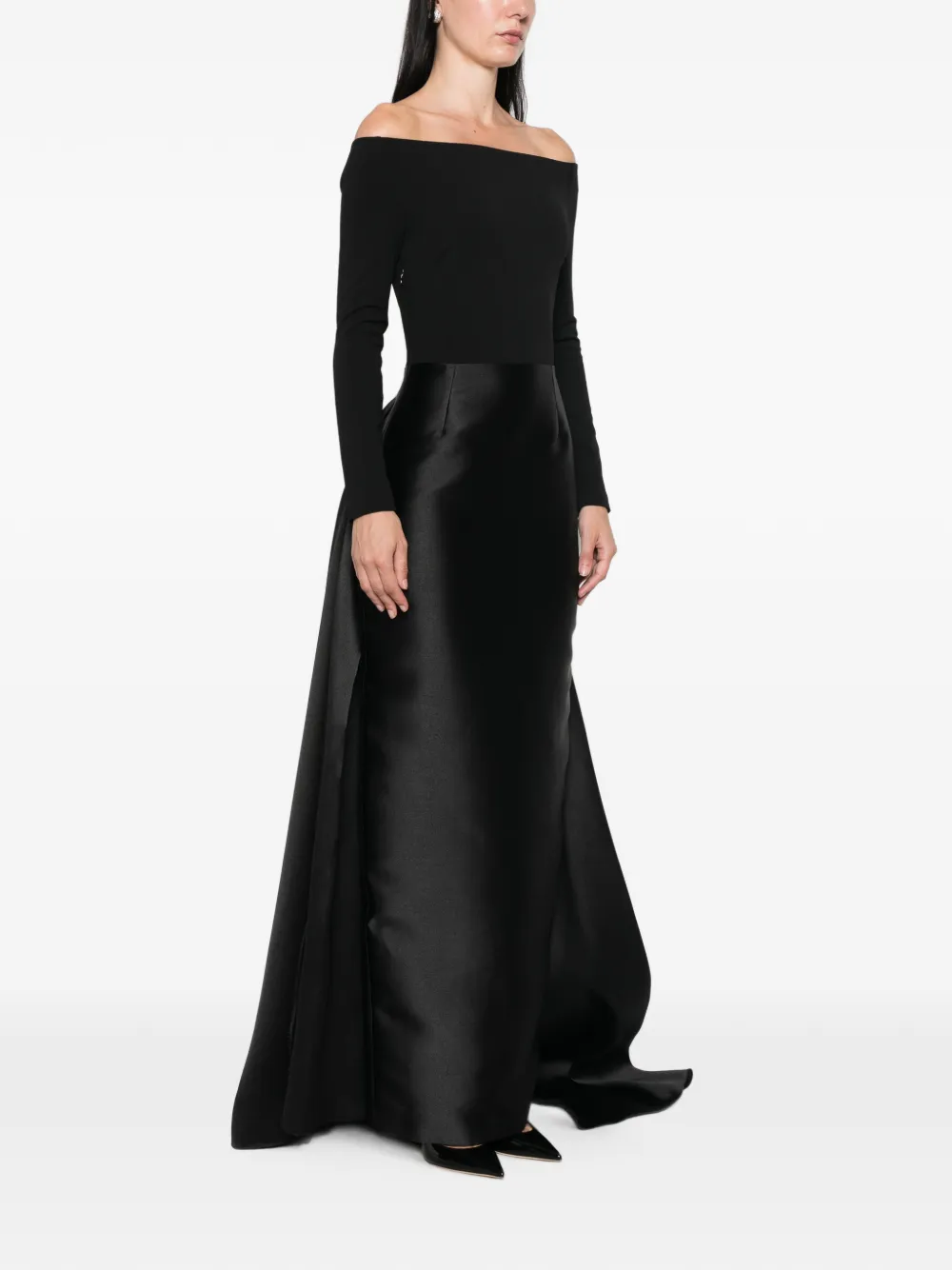 Solace London Winslow off-shoulder maxi-jurk Zwart