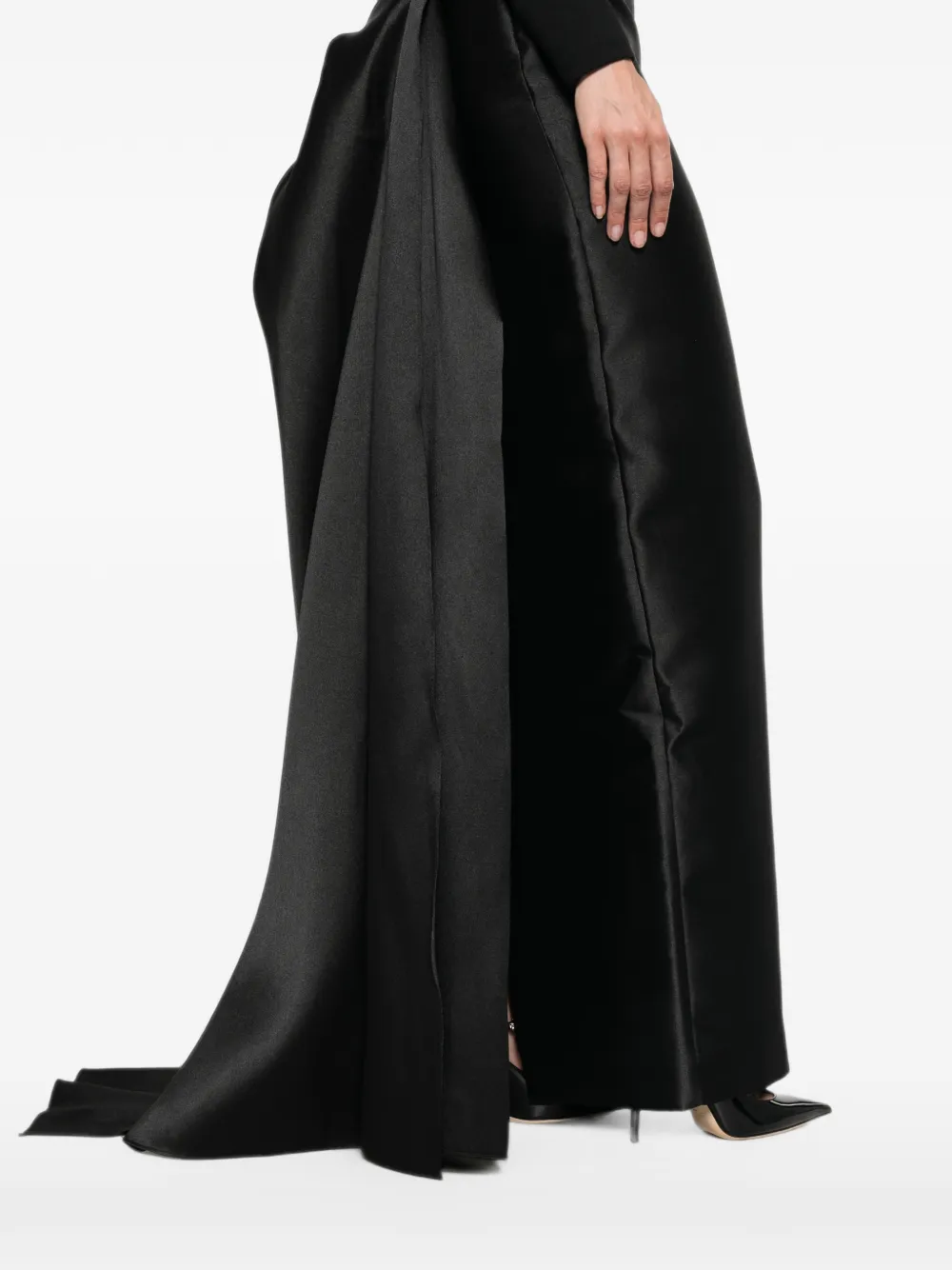 Solace London Winslow off-shoulder maxi-jurk Zwart