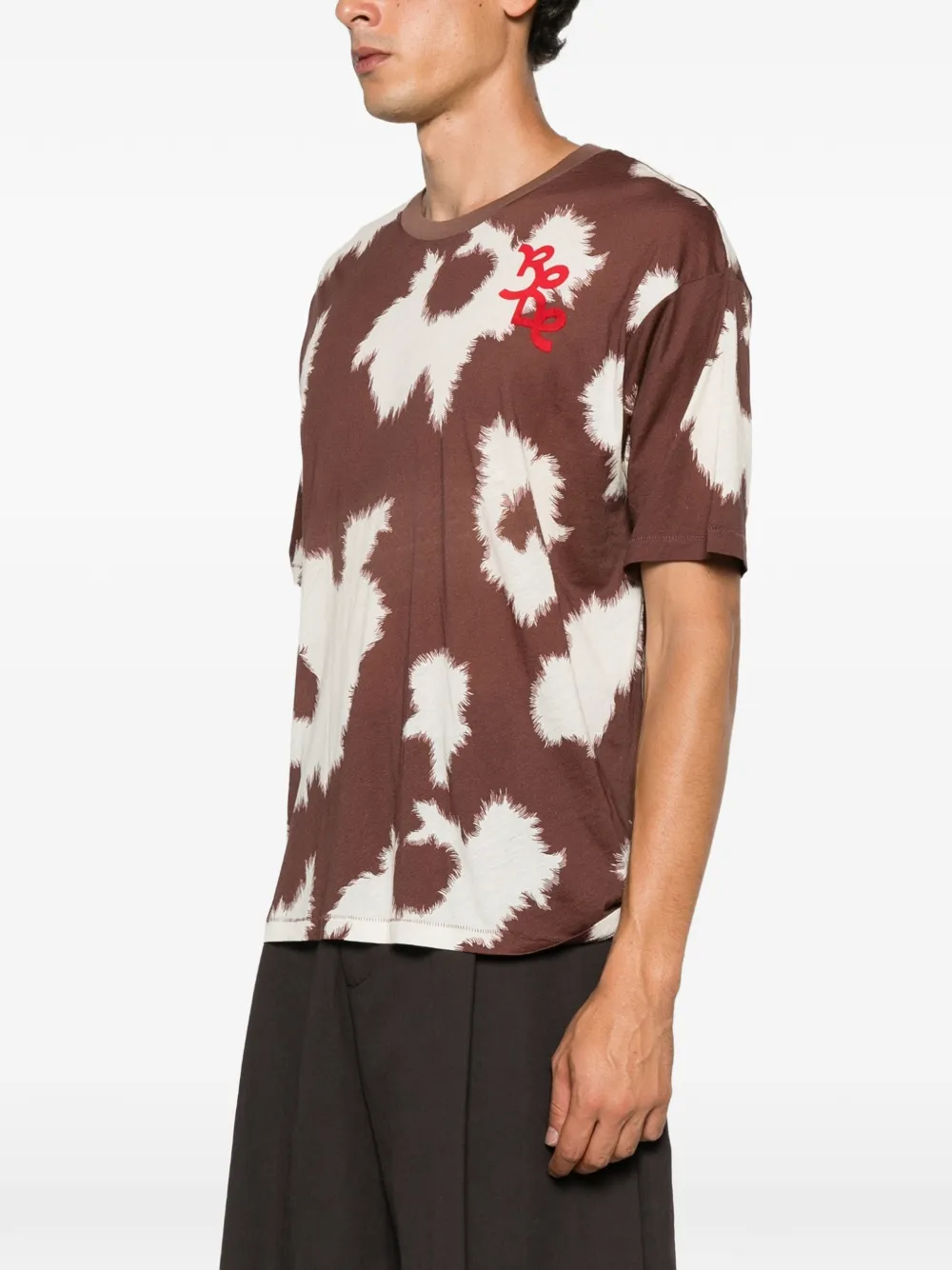 BODE cow-print logo-embroidered T-shirt Bruin