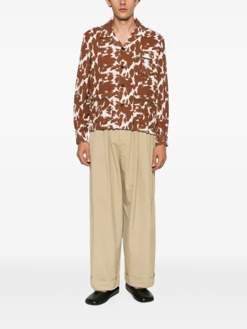 BODE cow-print flannel shirt